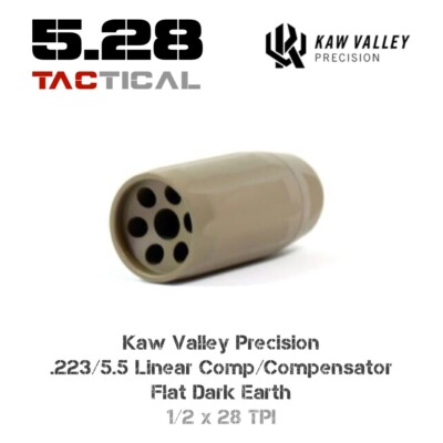 Kaw Valley Precision Precision .223/5.56 Linear Comp 1/2x28 Flat Dark Earth-6009