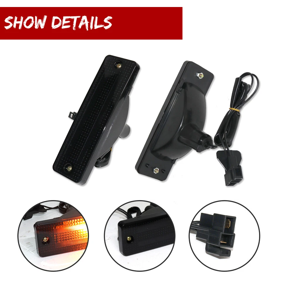 Luzes de seta dianteiras fumê com lâmpada âmbar para picape Mazda 323 626 1983-1993 - Imagem 3 de 4