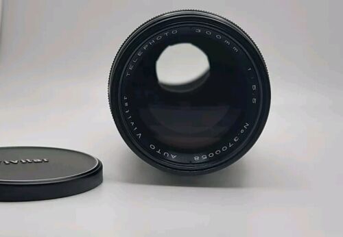 Vivitar T4 300mm f5.5 Telephoto Lens in Case -WORKING-MINT LENS