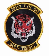 391st Fighter Squadron Patch - With Hook and Loop, 4"