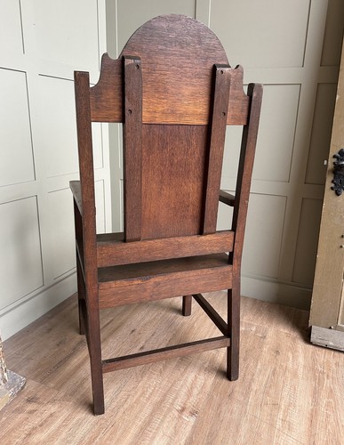 Antique Solid Oak Reclaimed Church Chair - Altar Chair - Armchair UKAA - Picture 6 of 7
