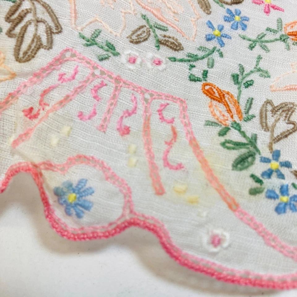 Appenzell Swiss Antique Handkerchief Hankie Linen Embroidered Wedding as is - Image 3 of 4