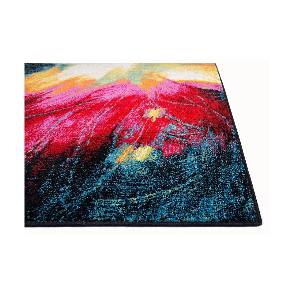 Alfombra Home Dynamix Splash Mondrian 7'10"x10'2, abstracta negra/azul/rosa/sí... Foto 3 de 4