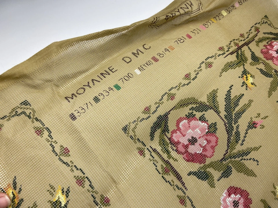 DMC Needlepoint Tapestry Canvas Floral Butterfly 38in X 15in Rome 10 Count - Image 2 of 4