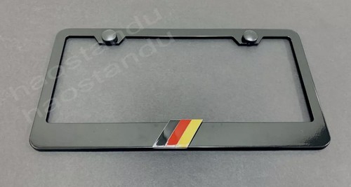 License Plate Frame Shop 1x  Black  TURBO 3D Emblem BLACK Stainless License Plate Frame Rust Free S Cap