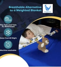 Huggaroo Pouch Sensory Compression Bedsheet - Weighted Blanket Alternative, Twin