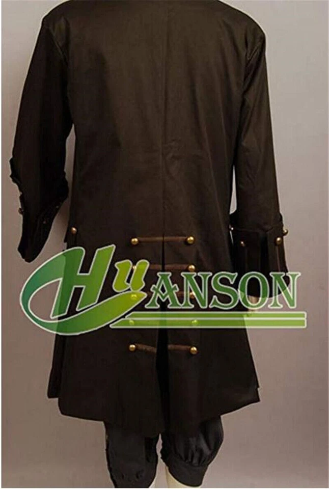 Piratas del Caribe Jack Sparrow Disfraz Disfraz Conjunto Abrigo Traje Completo Lo último Foto 4 de 4