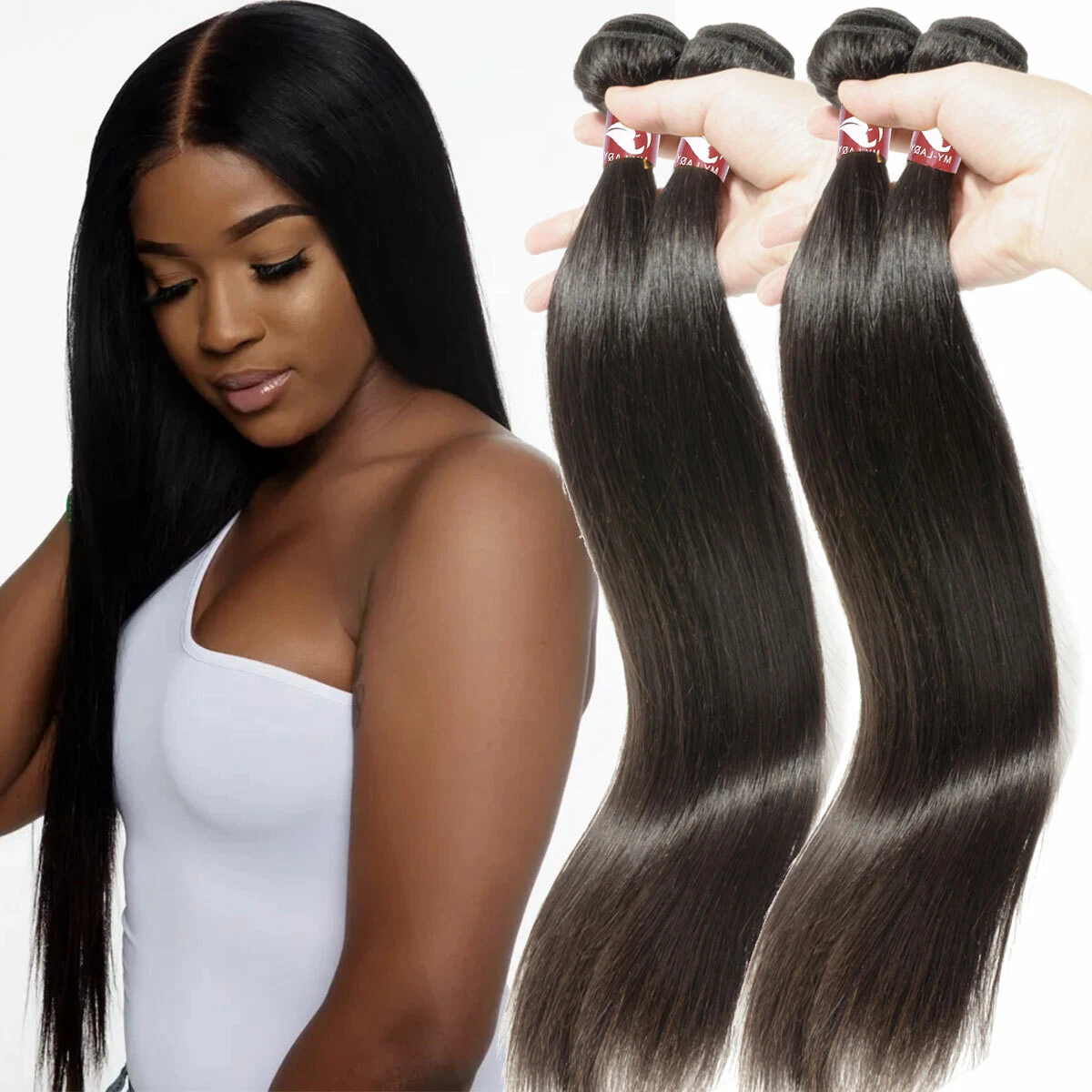 300G Unprocessed Brazilian Virgin Human Hair Extensions Weave Weft