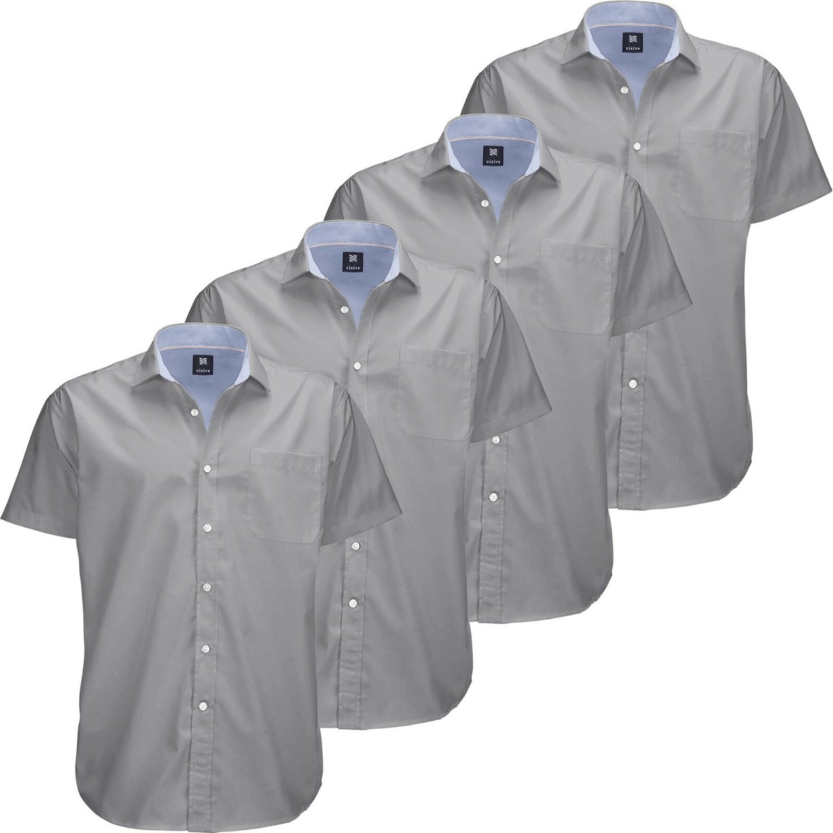 【everyone】short sleeve oxford shirt Oxford 4 Pack Men's Short Sleeve Button Down Dress Shirt
