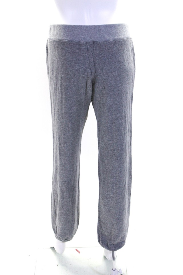 Monrow Womens High Rise Drawstring Sweatpants Gray Cotton Blend Size