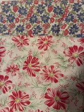 2  Vintage Feed Sacks Colorful Floral Patterns