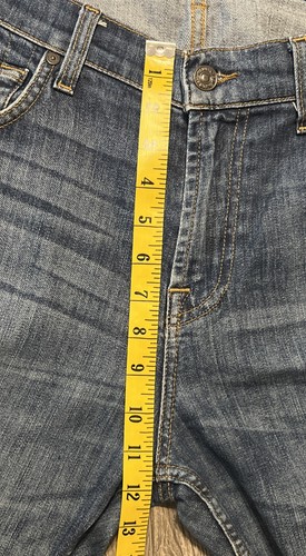 Seven For All Mankind Straight Leg Dark Wash Stretch Blue Jeans Size 34 (36x35) - Picture 9 of 11