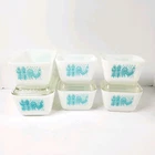 Vtg Pyrex Turquoise Amish Butterprint Refrigerator Dish Set 9 Pcs 501 & 502