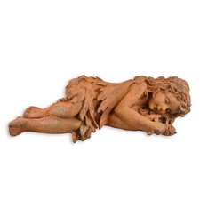 9932771 Żelazo zardzewiała figurka rdzawobrązowa śpiąca dziewczyna 12x18x42cm 7,2kg