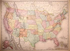 *Antique Dated 1899 Map of the United States by R. McNally (XL-21x27)-#02