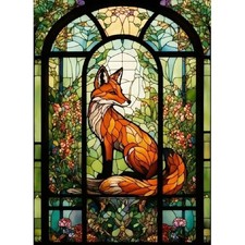 Fox Diamond Painting Kits for Adults, 5D DIY Full Drill, Round Full Drill Stain.