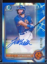 JETT WILLIAMS RC 2022 Bowman Chrome 1st Blue Refractor Auto 18/150 CDA-JWS PSA 