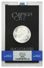 GSA: 1882-CC $1 NGC MS65 (Box & COA) - Morgan Dollar - Lovely Gem