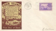 802 3c VIRGIN ISLANDS - WSE - Dyer - Brown and yellow cachet