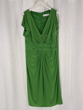 Mac Duggal Midi Dress Flounce Sleeve 12 Green