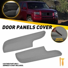 2x Front Door Cover Armrest Cover Pad for Honda Ridgeline 06-2014 07/08/09 Gray