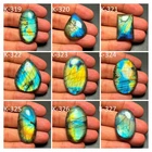 Natural Labradorite Cabochon Loose Semi Precious Flat Back Gemstone Madagascar