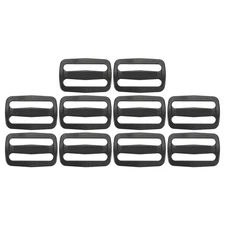 10pcs 45mm / 1-3/4 Inch Plastic Tri-Glide Slide Buckles for Webbing Strap, Black
