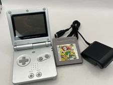 Nintendo Game Boy Advance GBA SP AGS-001 Silver Console System W/ Yoshi Tested