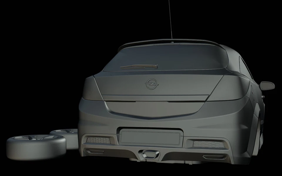 STL File - Opel Astra Coupé OPC (2006) - 3D Print 1/87 1/64 1/43 1/32 1/24 1/18 - Image 4 of 4