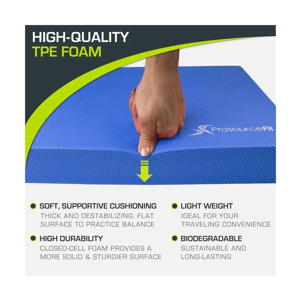 Almohadilla de equilibrio de ejercicio ProsourceFit – alfombra de espuma antideslizante acolchada grande y Kn Foto 4 de 4