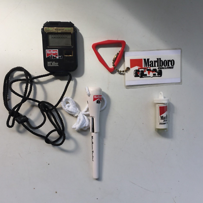 Marlboro Challenge Auto Racing Memorabilia Pen Lanyard Stop Watch