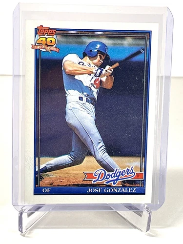 JOSE GONZALEZ 1991 Topps #279 ERROR (billy bean batting) - vintage baseball card