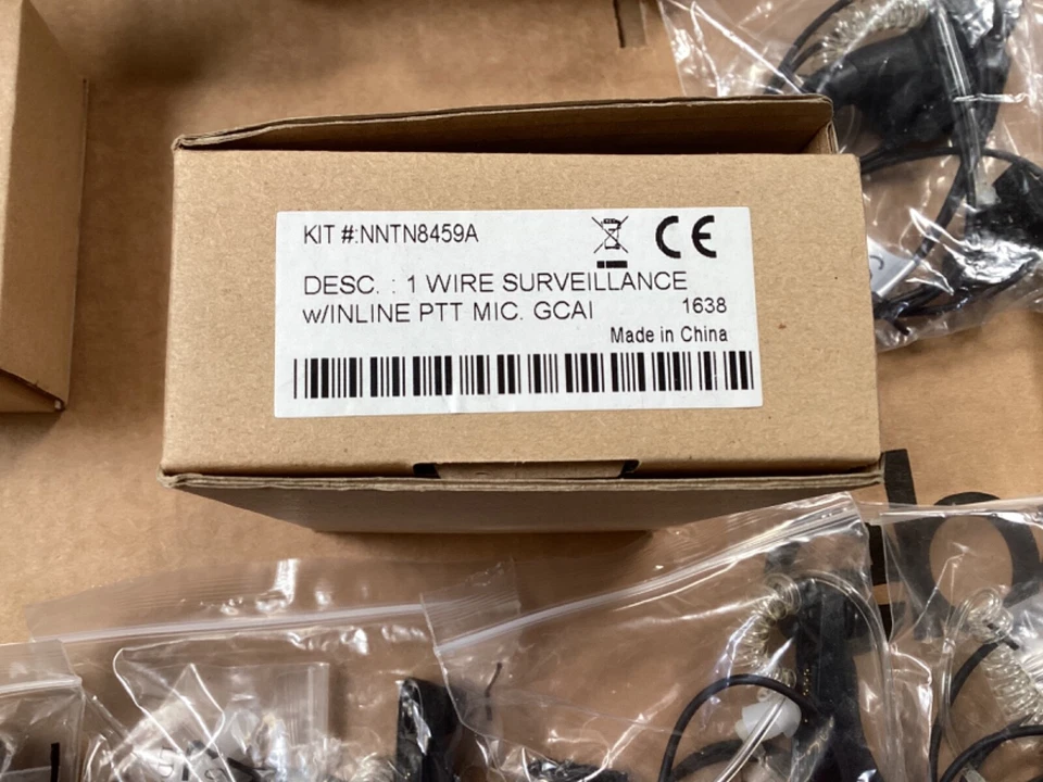 12X Motorola NNTN8459A 1 Wire Surveillance Kit-Black - Image 2 of 3