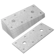 10 Pcs 5½inch Flat Tie Plate Repair Mending Plate Bracket Galvanized Steel Jo...