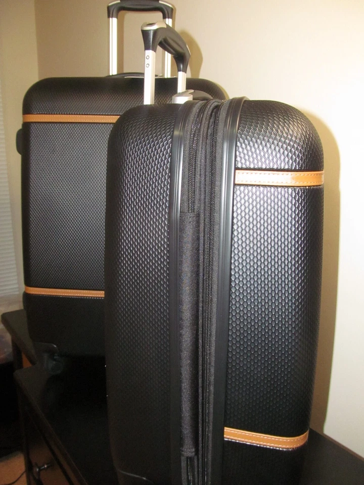 Equipaje de mano Samsonite 22" expandible negro con detalles de sillín británico, nuevo con etiquetas Foto 3 de 4