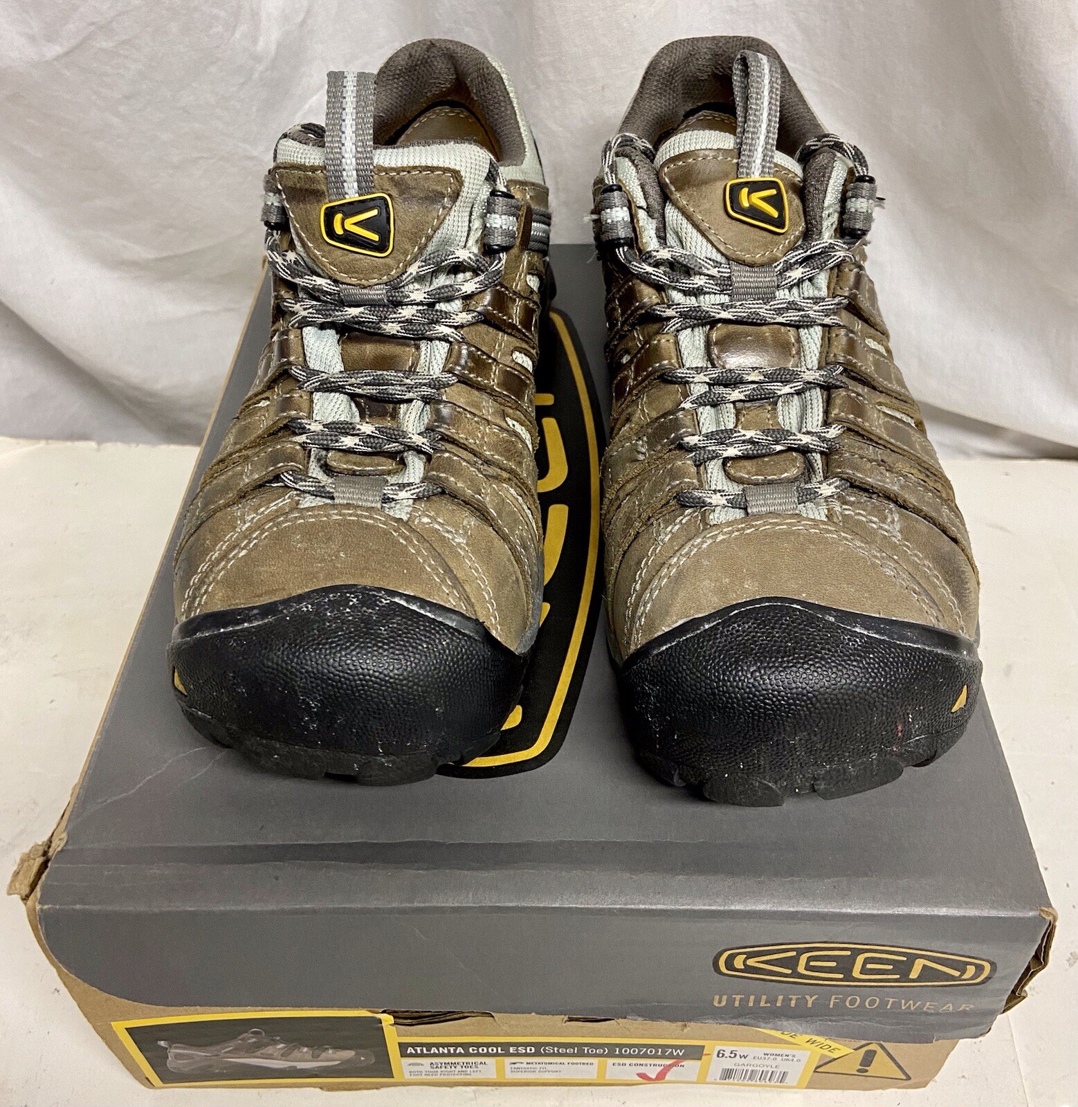 Scarpe da lavoro Keen donna 6 5 larghe Atlanta Cool ESD punta acciaio marrone trail sneaker