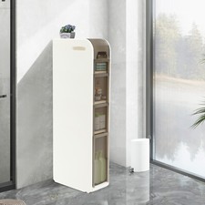 Movable Bathroom Floor Cabinet Slim Bathroom Floor Storage Cabinet