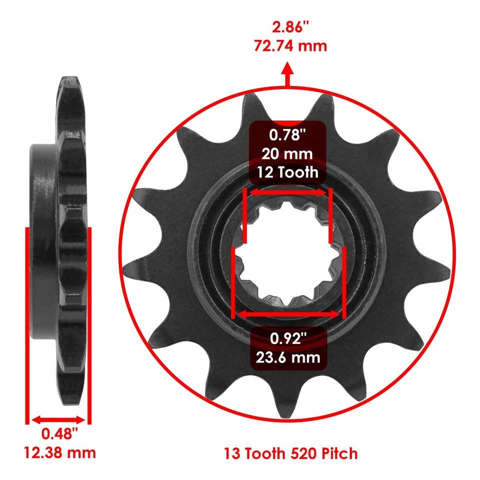 Piñón de cadena de transmisión delantero trasero para Husaberg FE501 FE501E FE600E FS600E 1998 Foto 3 de 4