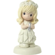 Precious Moments Girl Communion Figurine Blonde Hair Girl Holding Rosary 172009