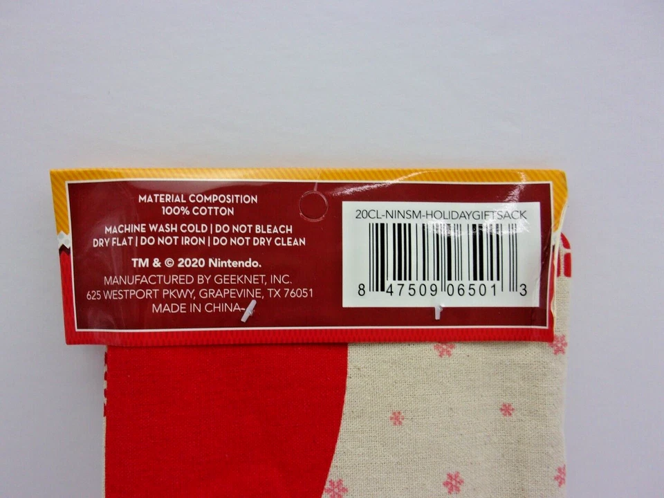 Bolsa de lona Super Mario Holiday Gift Sack 18" x 26" Foto 4 de 4