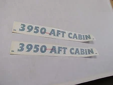 CRUISERS " 3950 AFT CABIN " TEAL GREEN PAIR (2) DECAL 24 1/4" X 2 1/8" MARINE BO