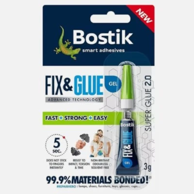 Bostik Super Glue Fix and Glue superglue 3g Instant Adhesive High Strength Bond