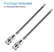 2x Radio Telescopic BNC Antenna Connector AM/FM/UHF/VHF for Police Radio Scanner