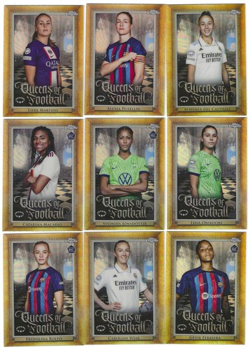 2022-23 TOPPS CHROME UEFA WOMENS QUEENS OF FOOTBALL COMPLETE SET 1-20 - Picture 2 of 2