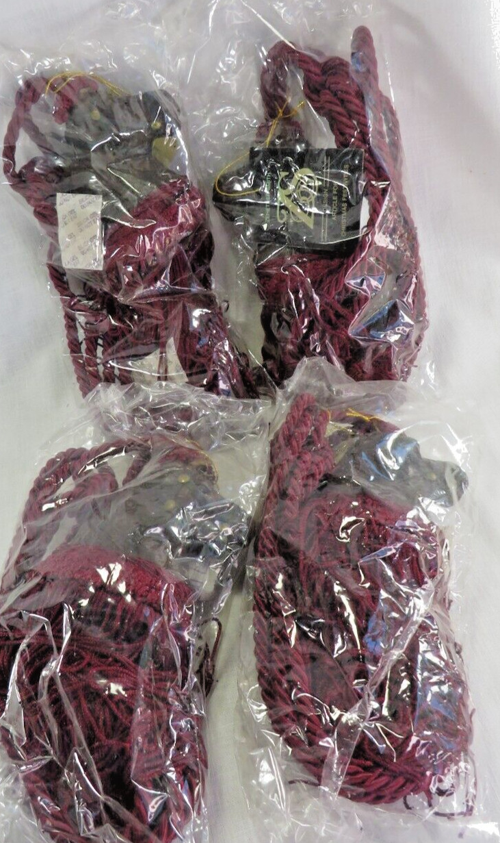 Curtain Tie Backs Horse Head Equestrian ~ Leather/wood New 2 Pairs 4 pieces