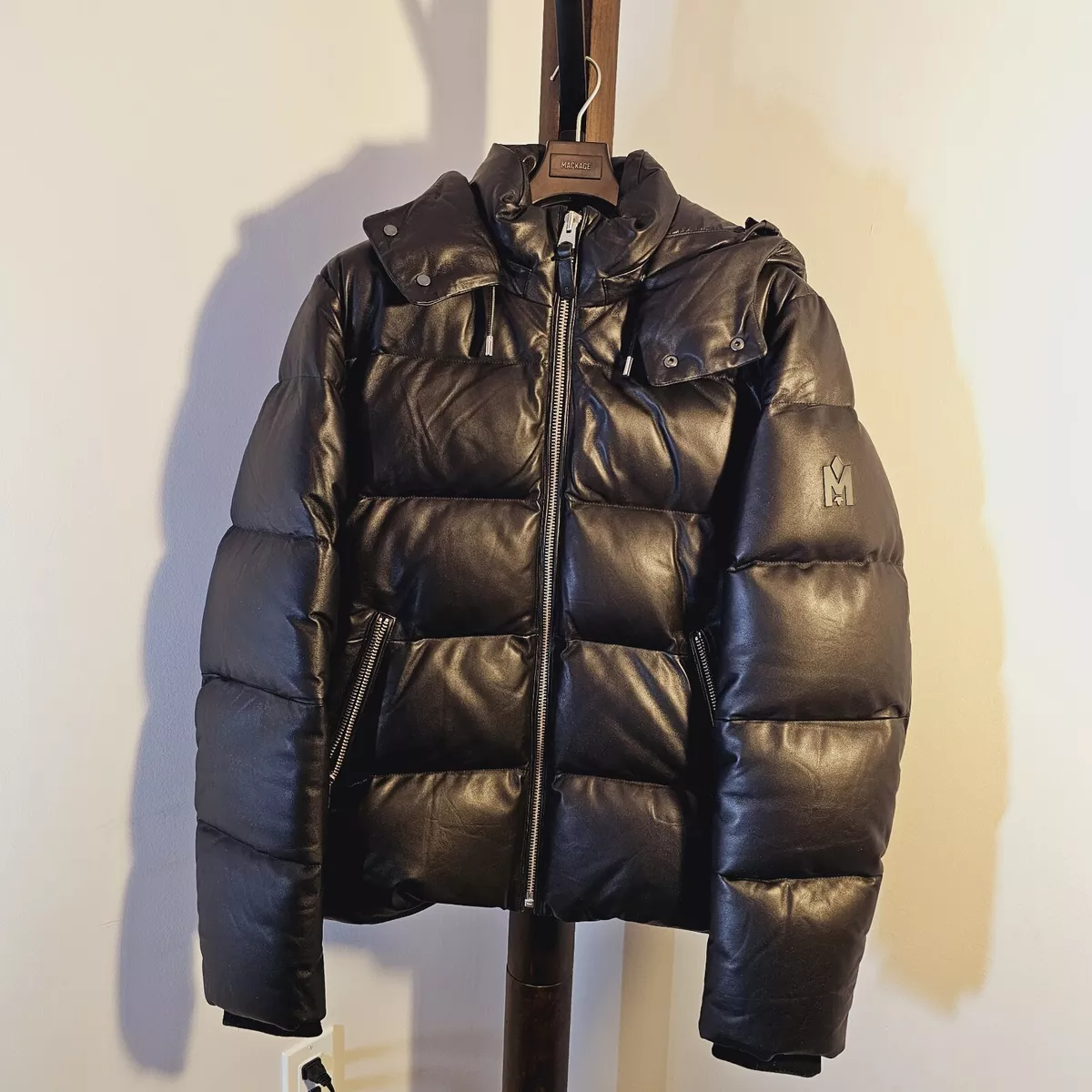 Mackage leather deals puffer jacket