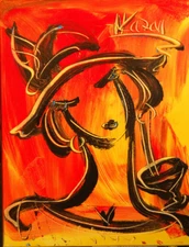 NICE LADY PORTRAIT  Abstract   Original Oil Painting  IMPRESSIONIST ARTIST U09