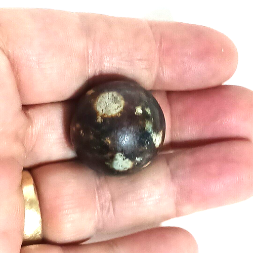 Antique German Brown Bennington Marble 22.8mm - Picture 4 of 5