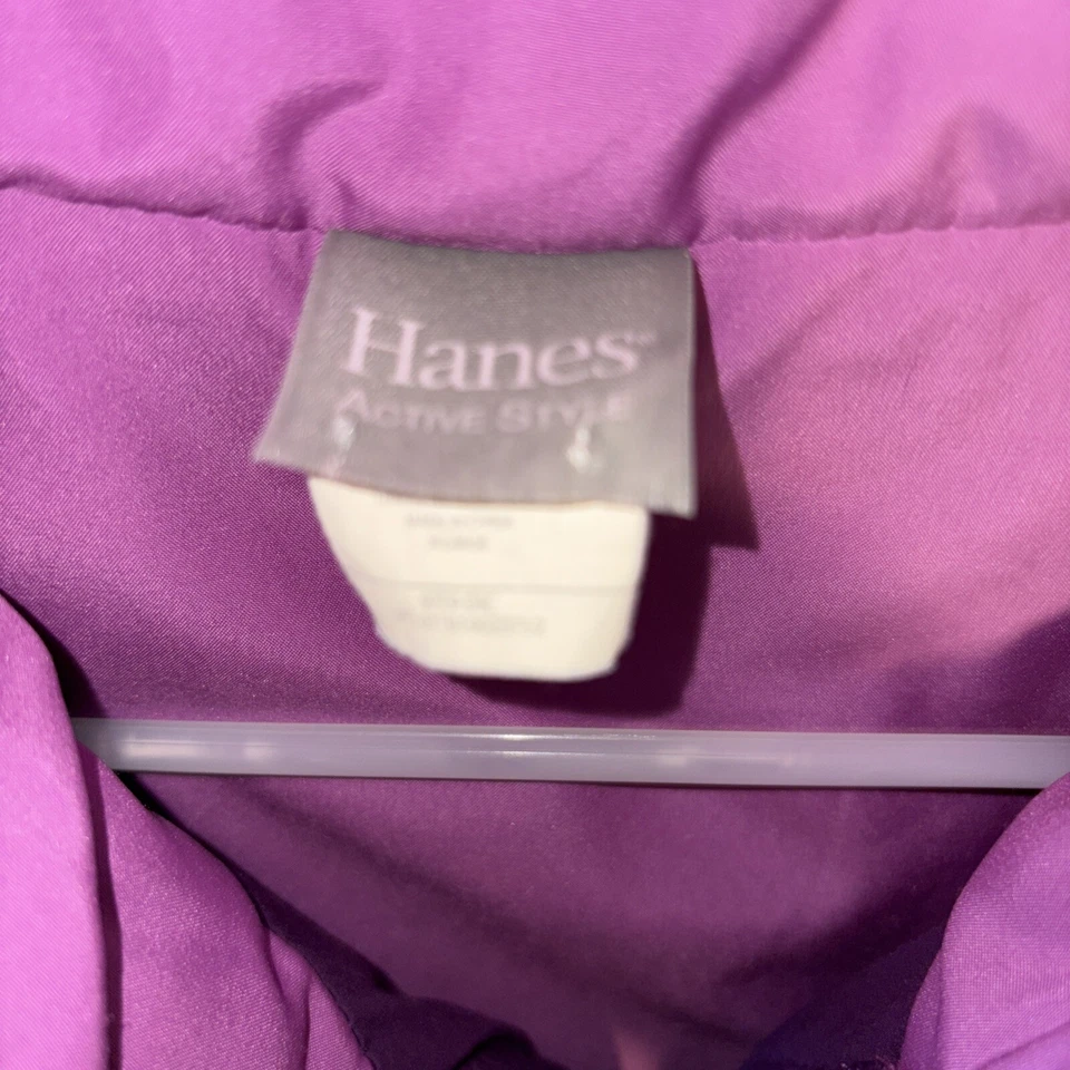 Chaleco acolchado Hanes Active Style cremallera completa para mujer talla XL bolsillos morados 0851-A2 Foto 3 de 4