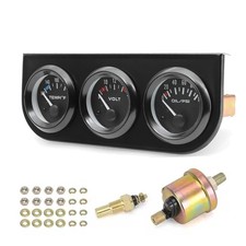 3-in-1 Triple Gauge Kit - Oil Pressure, Voltage  Water Temperature Gauges fo...